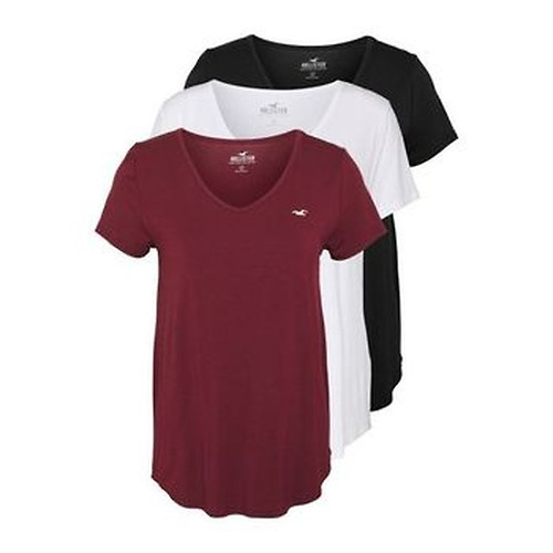 Hollister Co. ICON CREW T-SHIRT 3-PACK - Basic T-shirt - WHITE