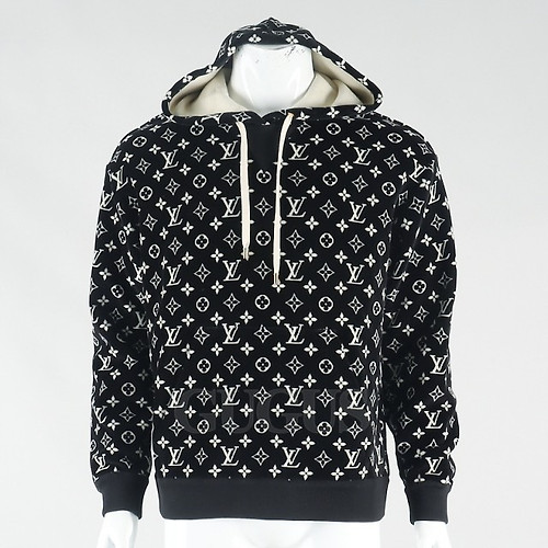 Louis Vuitton Monogram Zip-Through Cotton Hoodie 1ABJ2H, Blue, L