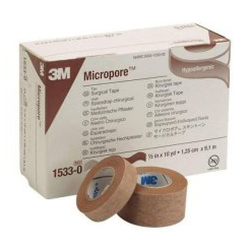 Medical Tape Micropore Paper 1 Inch X 10 Yards NonSterile, 120 Per